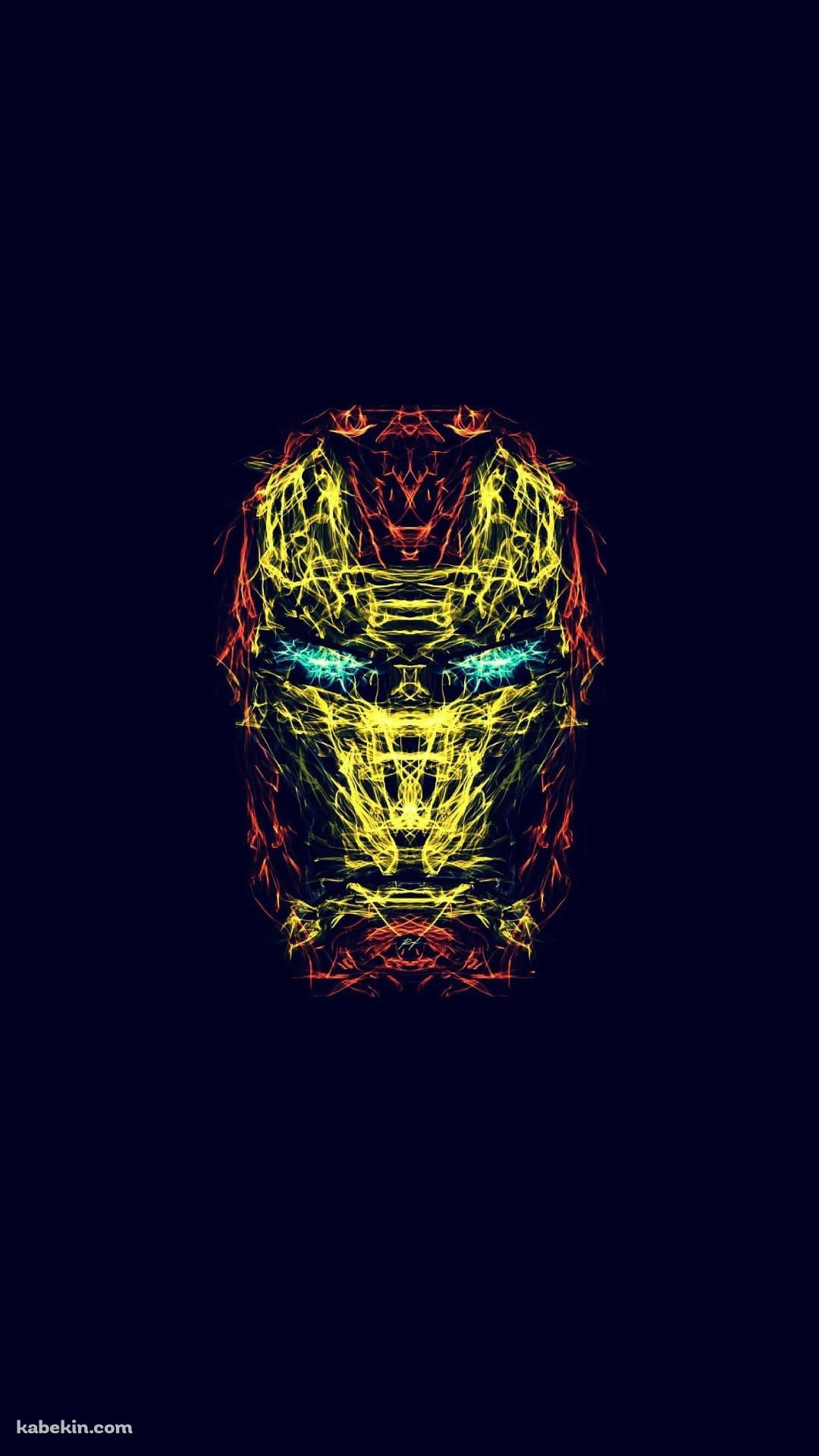 線で描かれたかっこいいアイアンマンのAndroidの壁紙(1080px x 1920px) スマホ用