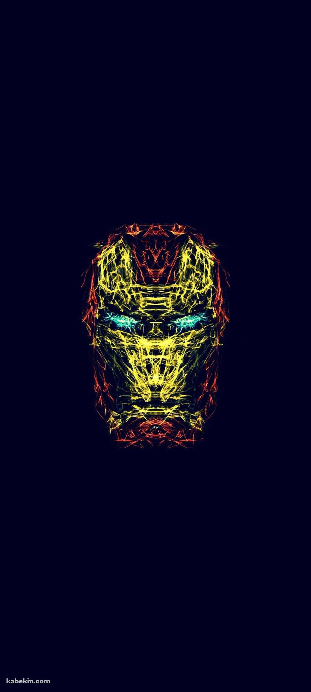 線で描かれたかっこいいアイアンマンのAndroidの壁紙(1080px x 2400px) スマホ用