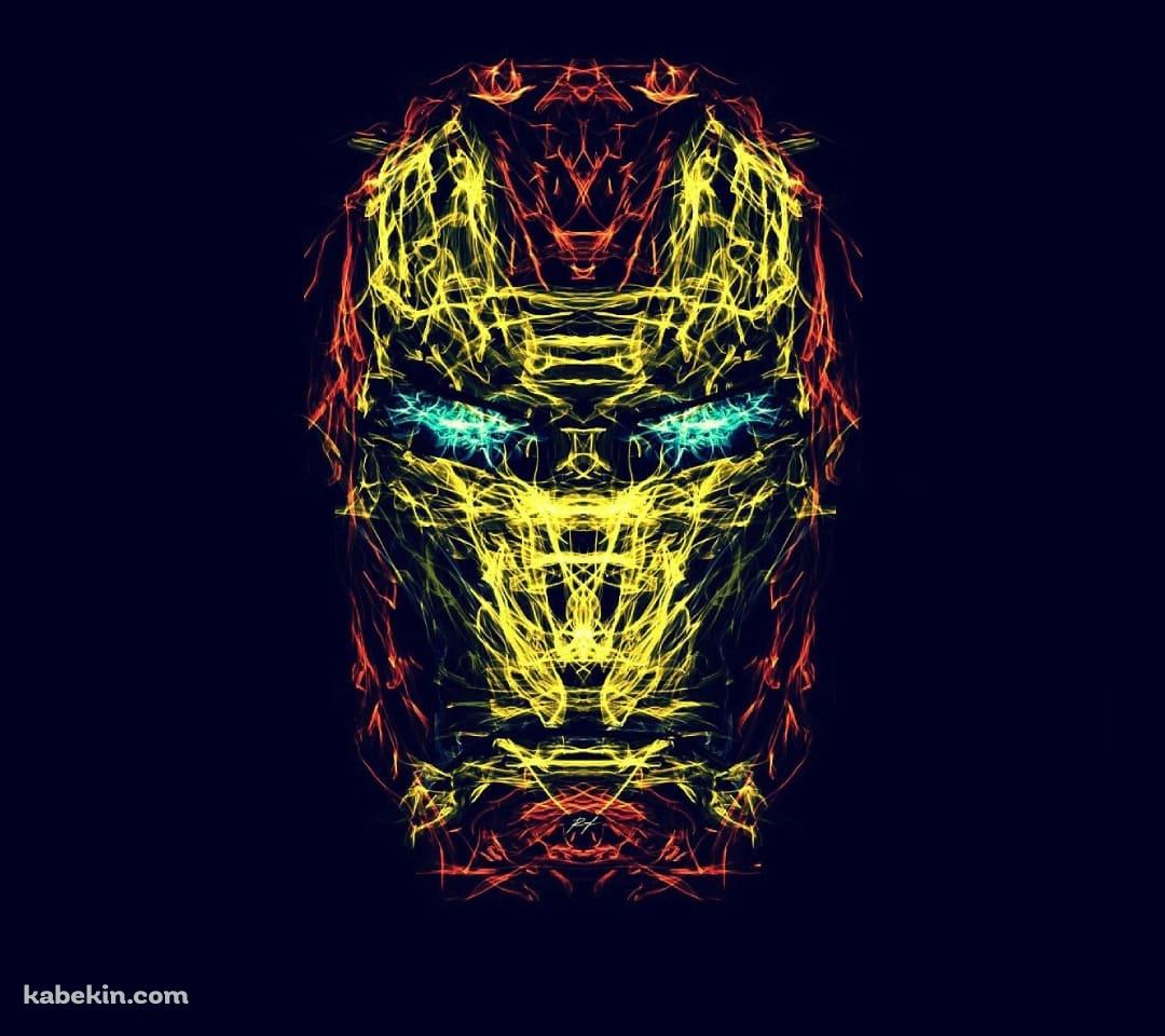 線で描かれたかっこいいアイアンマンのAndroidの壁紙(1080px x 960px) スマホ用