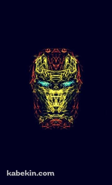 線で描かれたかっこいいアイアンマンのAndroidの壁紙(360px x 592px) スマホ用