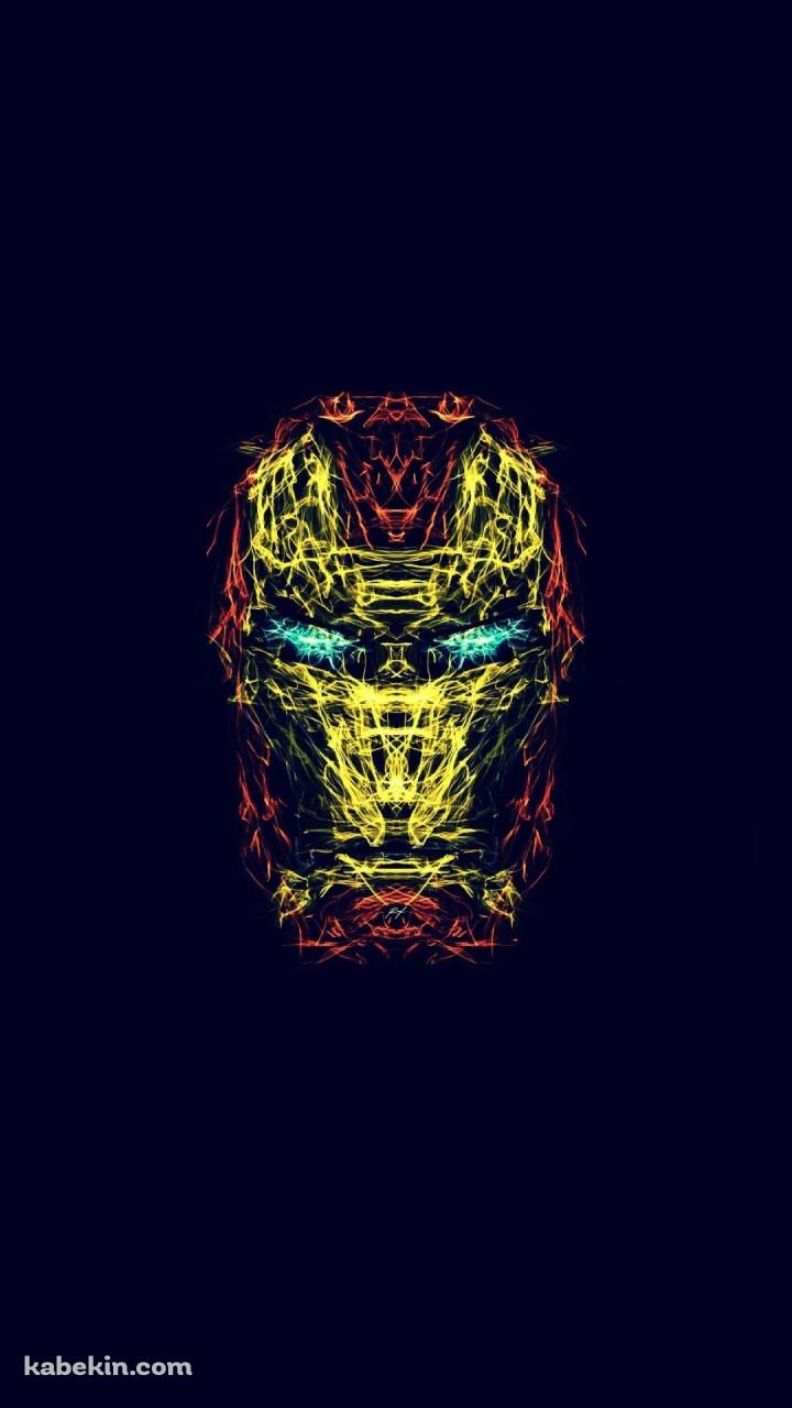 線で描かれたかっこいいアイアンマンのAndroidの壁紙(720px x 1280px) スマホ用