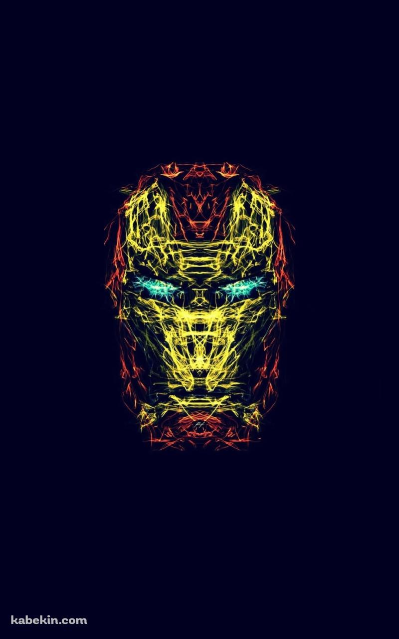 線で描かれたかっこいいアイアンマンのAndroidの壁紙(800px x 1280px) スマホ用