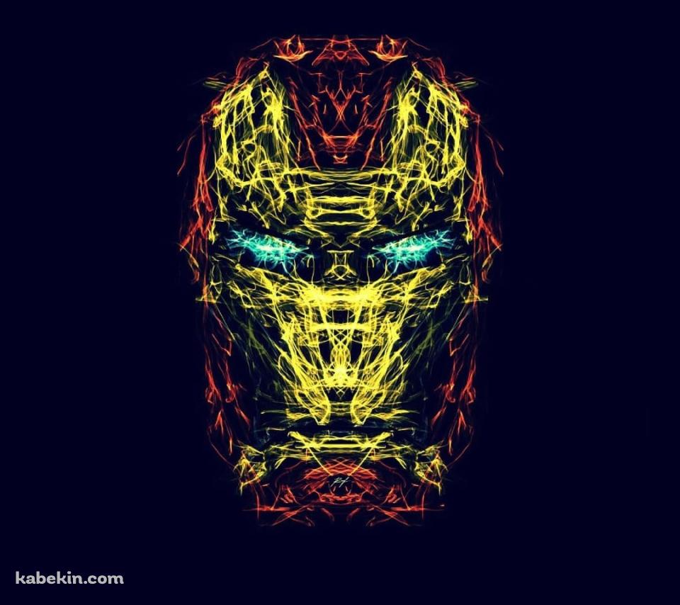 線で描かれたかっこいいアイアンマンのAndroidの壁紙(960px x 854px) スマホ用