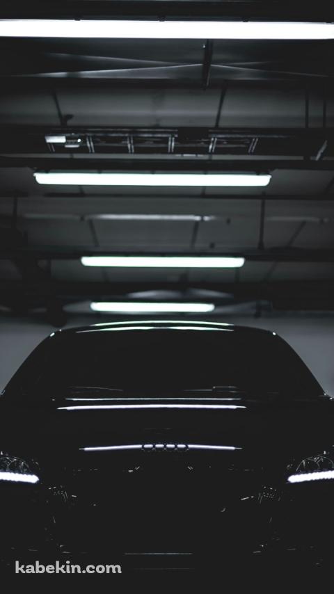 駐車場に停車したAudi R8のAndroidの壁紙(480px x 854px) スマホ用