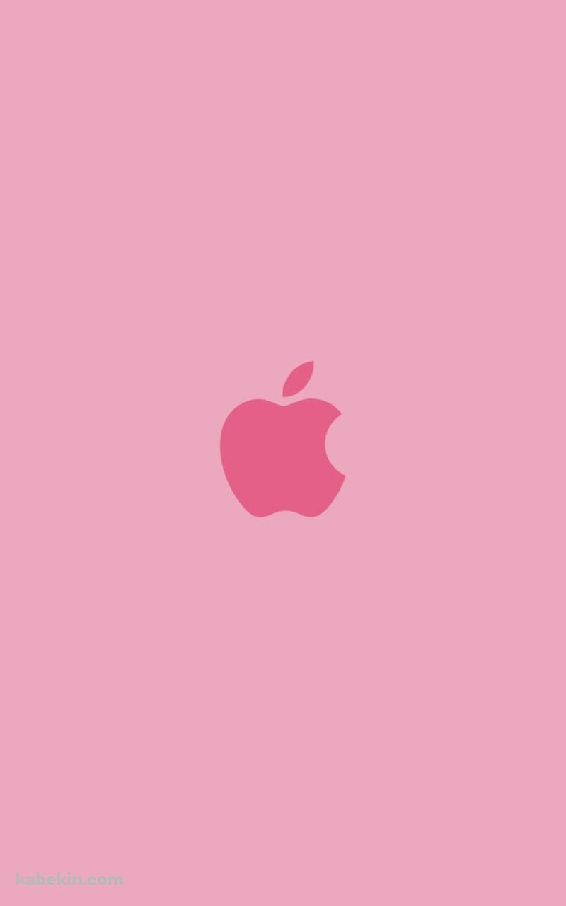 可愛いピンクのApple ロゴのAndroidの壁紙(800px x 1280px) スマホ用
