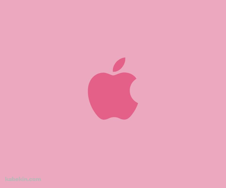 可愛いピンクのApple ロゴのAndroidの壁紙(960px x 800px) スマホ用