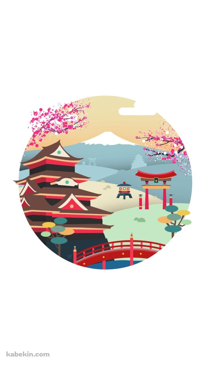 富士山 五重塔 梅 鳥居のAndroidの壁紙(720px x 1280px) スマホ用