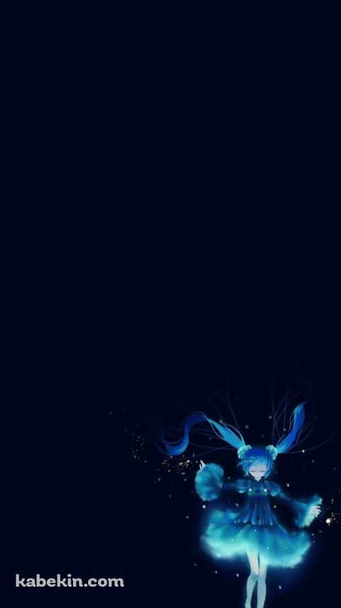 青いドレスを着た初音ミクのAndroidの壁紙(480px x 854px) スマホ用