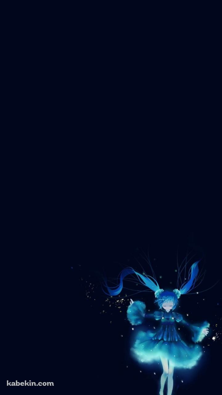 青いドレスを着た初音ミクのAndroidの壁紙(720px x 1280px) スマホ用