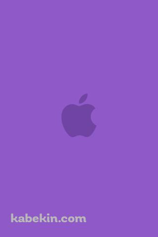 可愛い紫のアップル 2色 ロゴのAndroidの壁紙(320px x 480px) スマホ用
