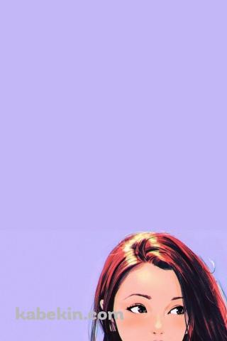 可愛い赤茶色の髪の毛の女の子のAndroidの壁紙(320px x 480px) スマホ用