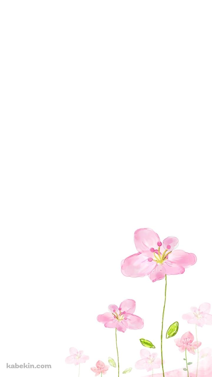 水彩で描かれた綺麗な花のイラストのAndroidの壁紙(720px x 1280px) スマホ用