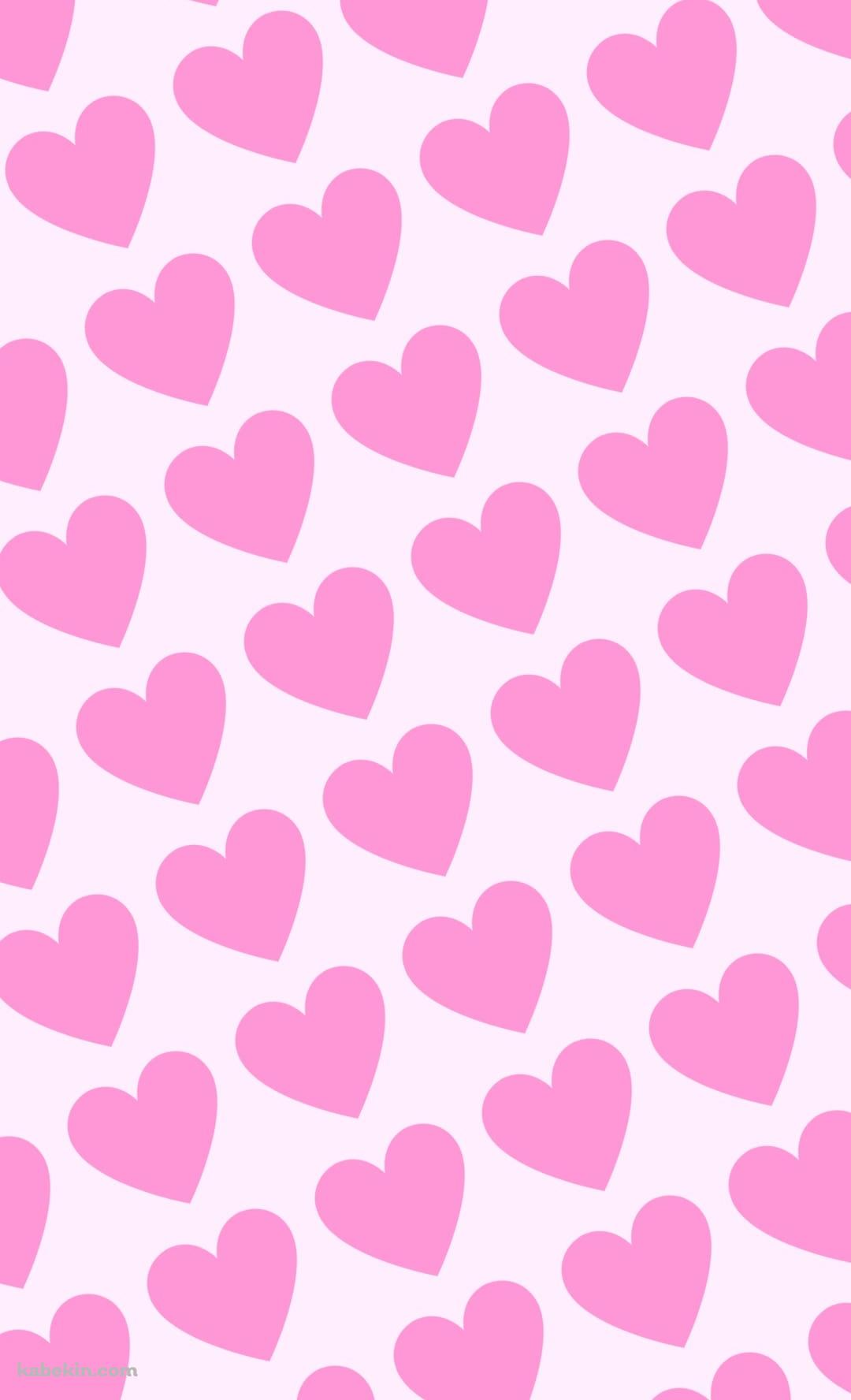 可愛い淡いピンク ハートのロゴのAndroidの壁紙(1080px x 1776px) スマホ用