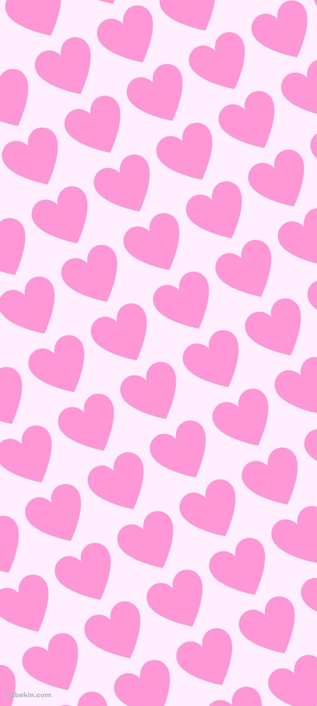 可愛い淡いピンク ハートのロゴのAndroidの壁紙(1080px x 2400px) スマホ用