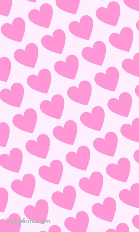 可愛い淡いピンク ハートのロゴのAndroidの壁紙(480px x 800px) スマホ用