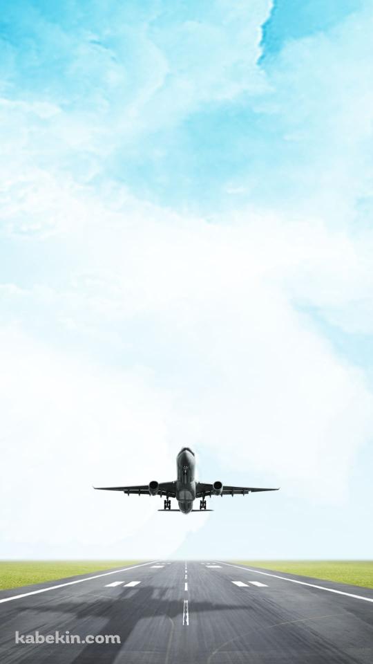 滑走路から離陸する飛行機のAndroidの壁紙(540px x 960px) スマホ用