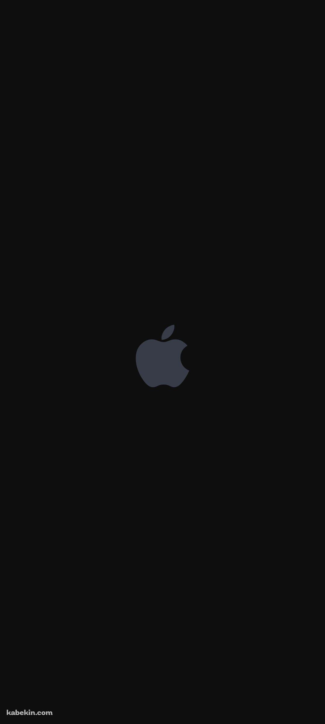 黒の背景 灰色のアップルロゴ グレー AppleのAndroidの壁紙(1080px x 2400px) スマホ用