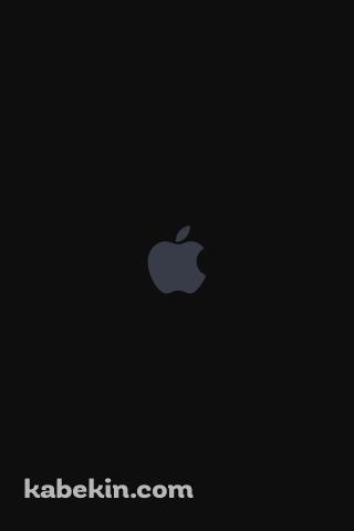 黒の背景 灰色のアップルロゴ グレー AppleのAndroidの壁紙(320px x 480px) スマホ用