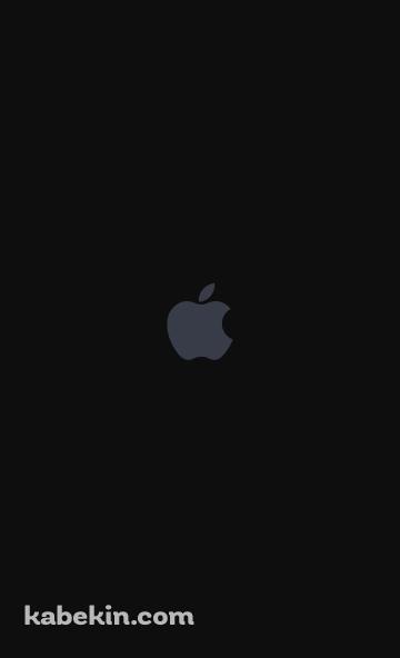 黒の背景 灰色のアップルロゴ グレー AppleのAndroidの壁紙(360px x 592px) スマホ用