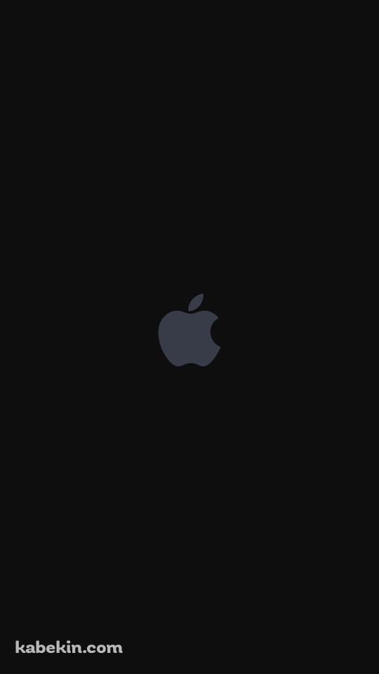 黒の背景 灰色のアップルロゴ グレー AppleのAndroidの壁紙(540px x 960px) スマホ用