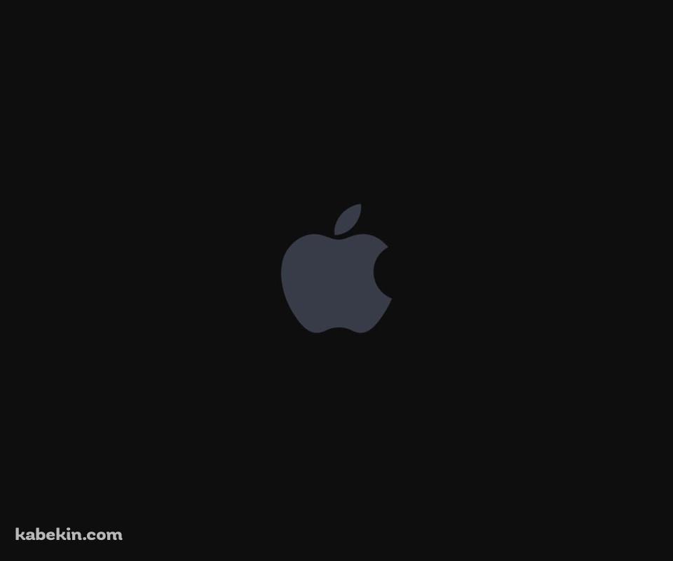 黒の背景 灰色のアップルロゴ グレー AppleのAndroidの壁紙(960px x 800px) スマホ用