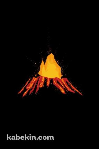 火山 噴火 イラストのAndroidの壁紙(320px x 480px) スマホ用