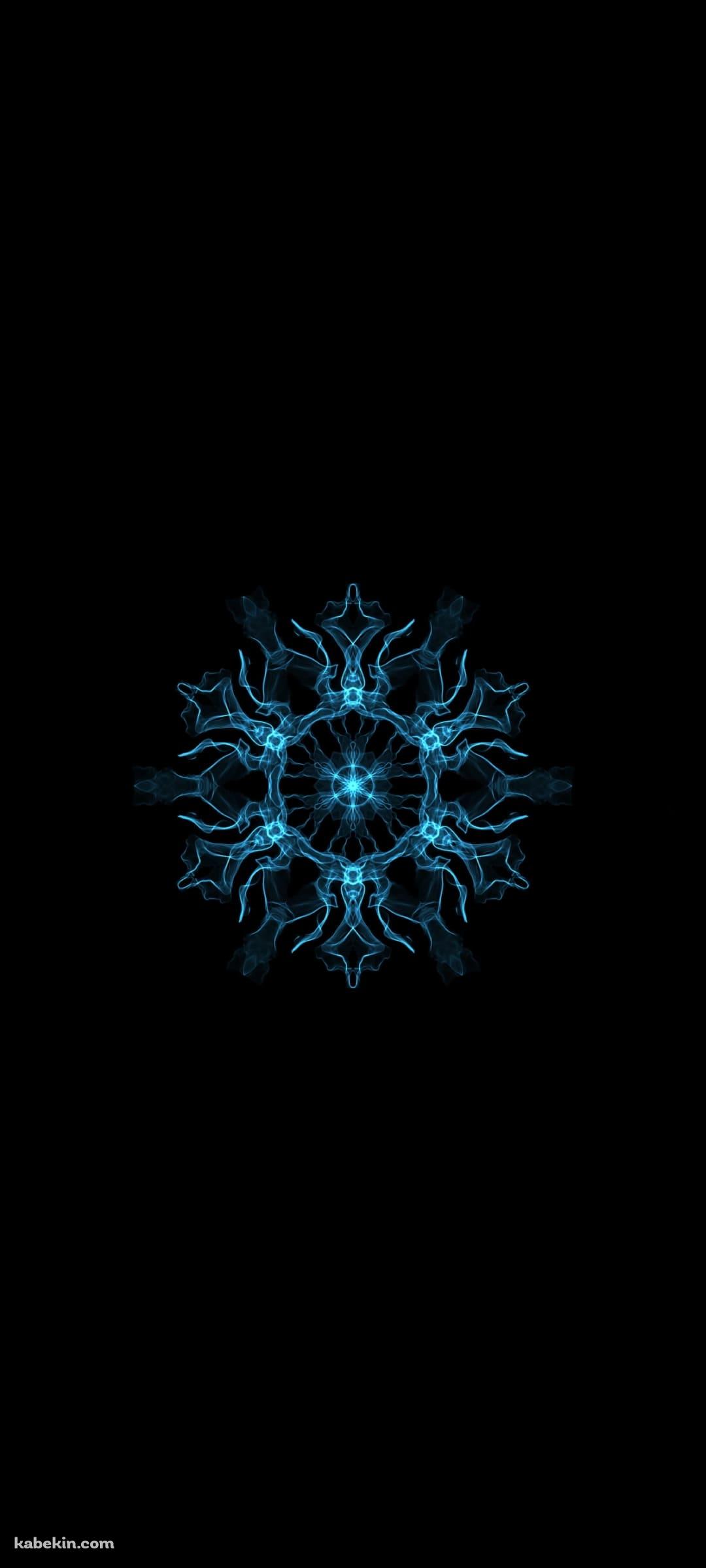 青い雪の結晶のアートワークのAndroidの壁紙(1080px x 2400px) スマホ用
