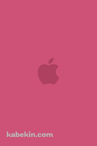 可愛いピンクのアップル 2色 ロゴのAndroidの壁紙(320px x 480px) スマホ用