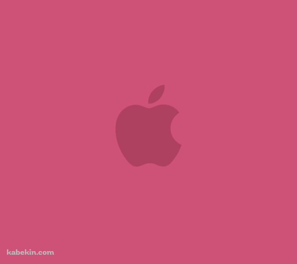 可愛いピンクのアップル 2色 ロゴのAndroidの壁紙(960px x 854px) スマホ用