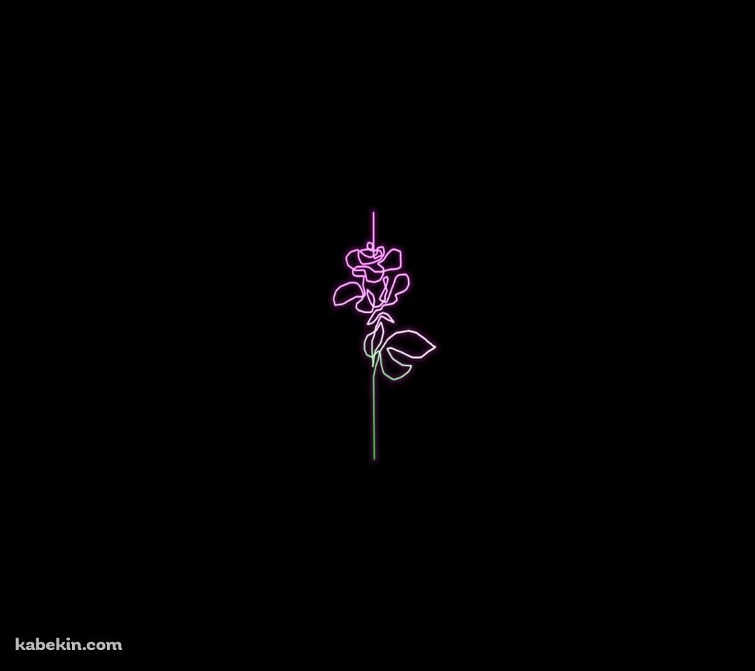 シンプル 薔薇 ラインアートのAndroidの壁紙(1080px x 960px) スマホ用