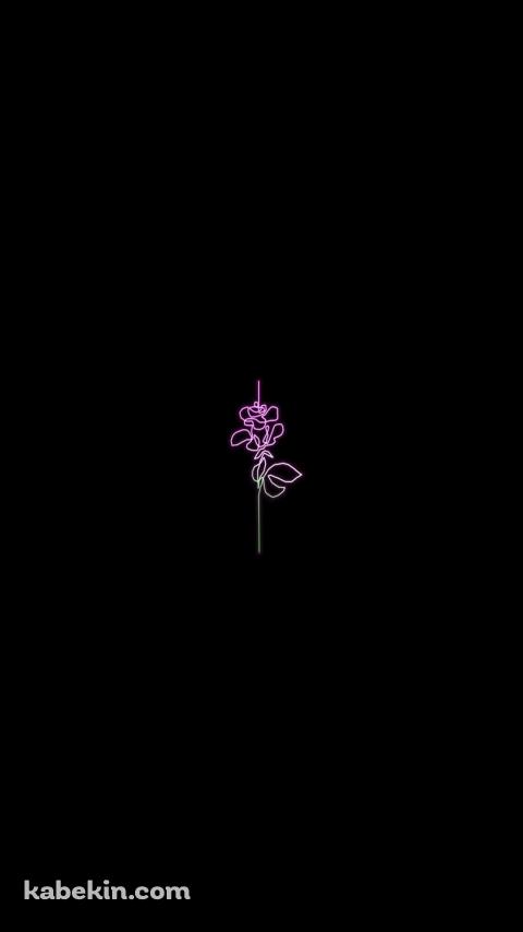 シンプル 薔薇 ラインアートのAndroidの壁紙(480px x 854px) スマホ用