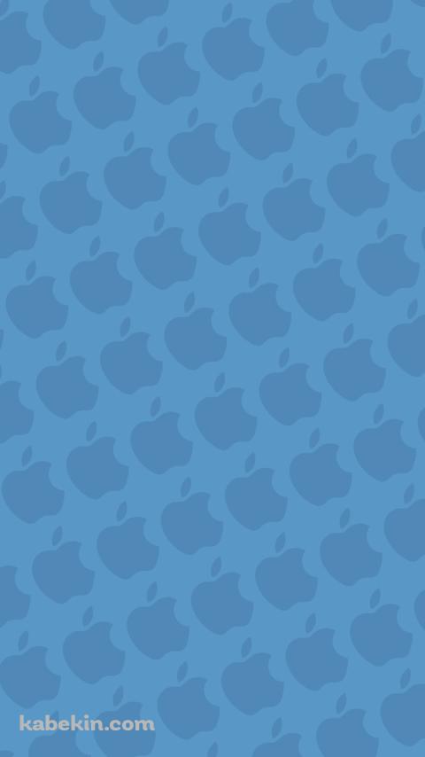 パステルカラー 青 アップルのロゴ パターンのAndroidの壁紙(480px x 854px) スマホ用