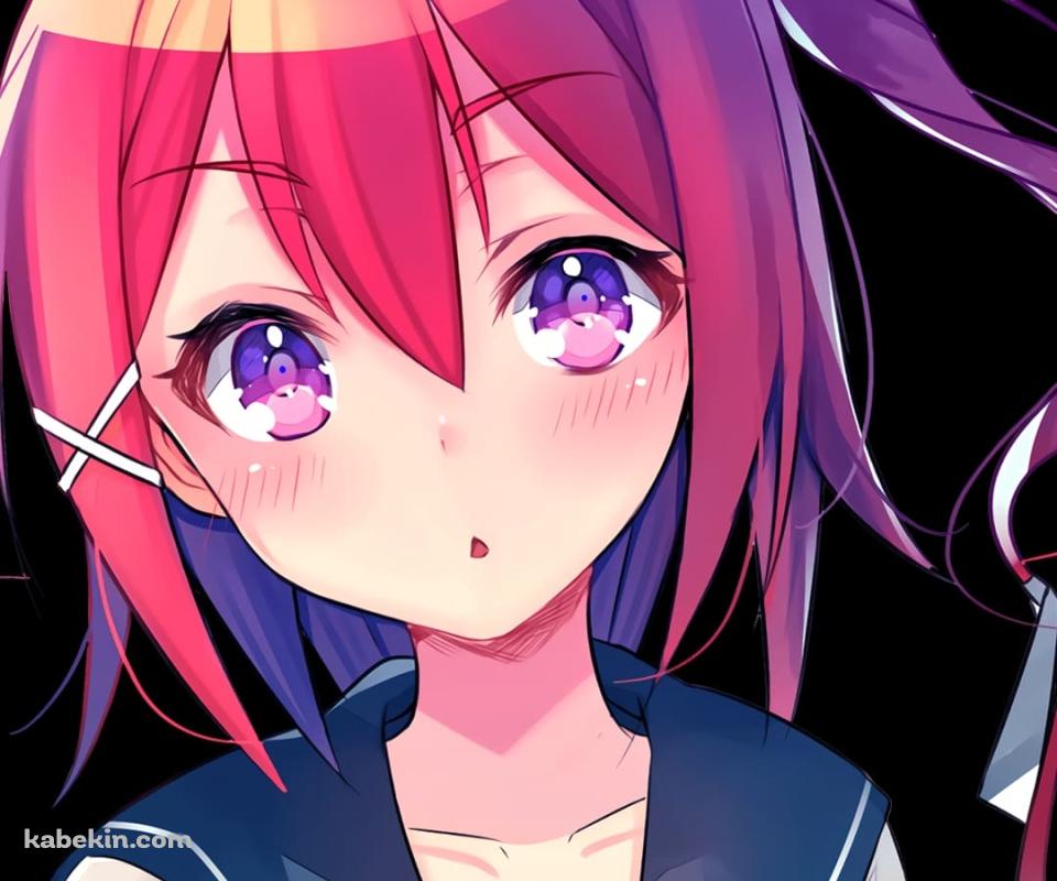 赤い髪のセーラー服の可愛い女の子のAndroidの壁紙(960px x 800px) スマホ用