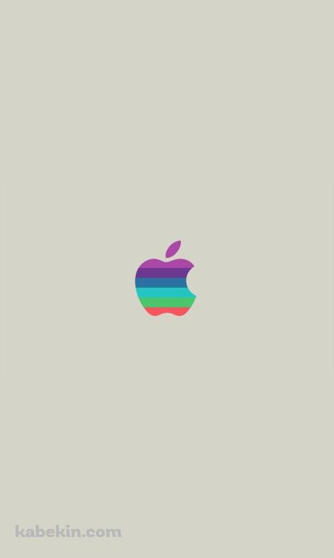 カラフルなアップルのロゴ 6色のAndroidの壁紙(480px x 800px) スマホ用