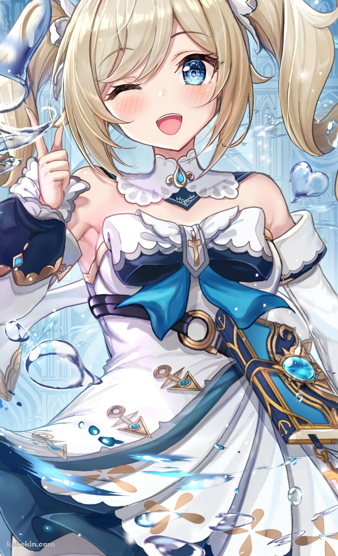 原神インパクト 青と白いドレスを着たバーバラのAndroidの壁紙(1080px x 1776px) スマホ用