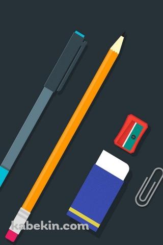 文房具 鉛筆 消しゴム 鉛筆削り クリップ マーカーのAndroidの壁紙(320px x 480px) スマホ用