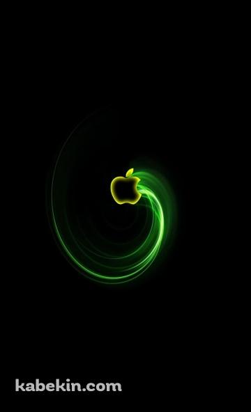 緑の光彩 Apple ロゴのAndroidの壁紙(360px x 592px) スマホ用