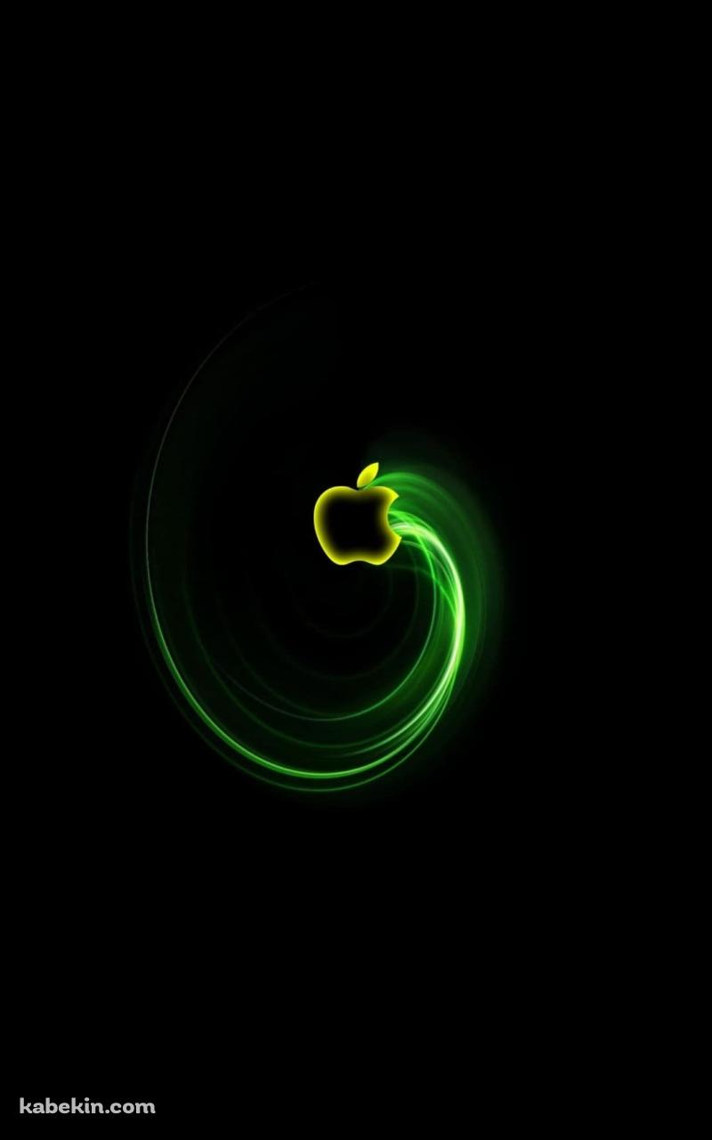 緑の光彩 Apple ロゴのAndroidの壁紙(800px x 1280px) スマホ用