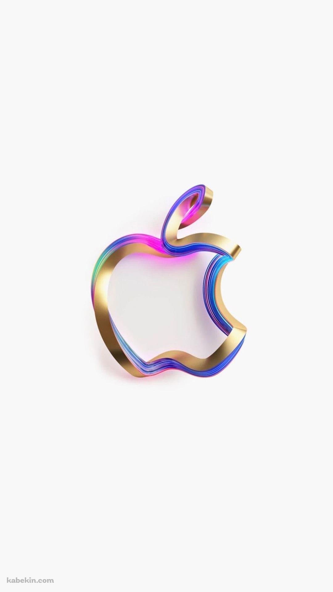 カラフルな金のアップルのロゴのAndroidの壁紙(1080px x 1920px) スマホ用