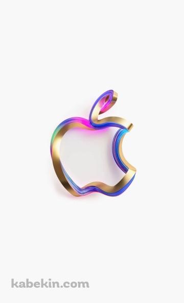 カラフルな金のアップルのロゴのAndroidの壁紙(360px x 592px) スマホ用