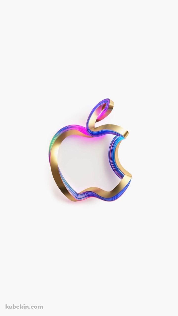 カラフルな金のアップルのロゴのAndroidの壁紙(720px x 1280px) スマホ用