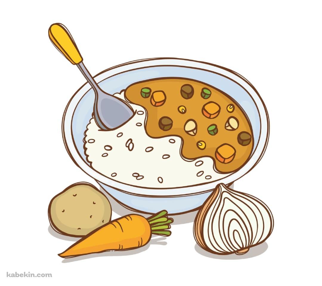 美味しそうなカレーのイラストのAndroidの壁紙(1080px x 960px) スマホ用