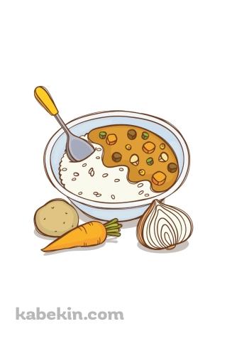 美味しそうなカレーのイラストのAndroidの壁紙(320px x 480px) スマホ用