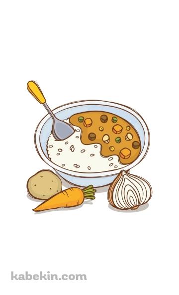 美味しそうなカレーのイラストのAndroidの壁紙(360px x 592px) スマホ用