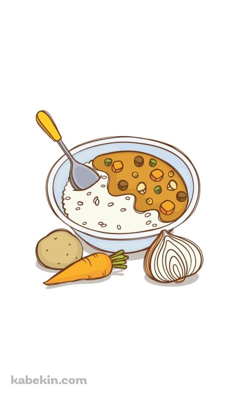 美味しそうなカレーのイラストのAndroidの壁紙(480px x 800px) スマホ用