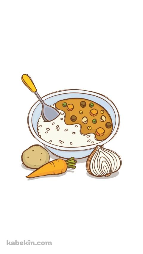 美味しそうなカレーのイラストのAndroidの壁紙(480px x 854px) スマホ用