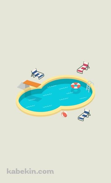 プール 浮き輪 ビーチボール 飛び込み台のAndroidの壁紙(360px x 592px) スマホ用