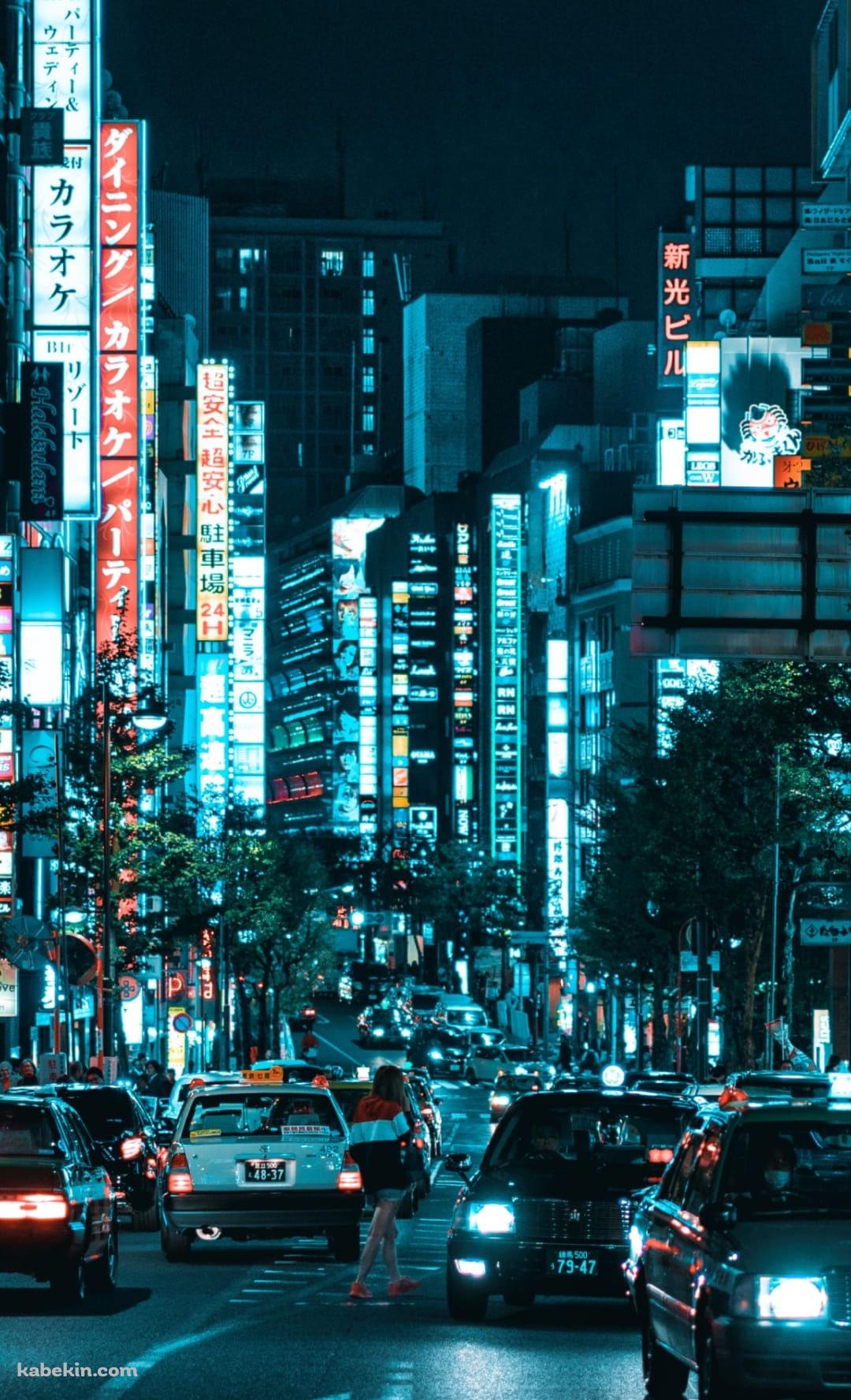新宿 夜の街並みのAndroidの壁紙(1080px x 1776px) スマホ用