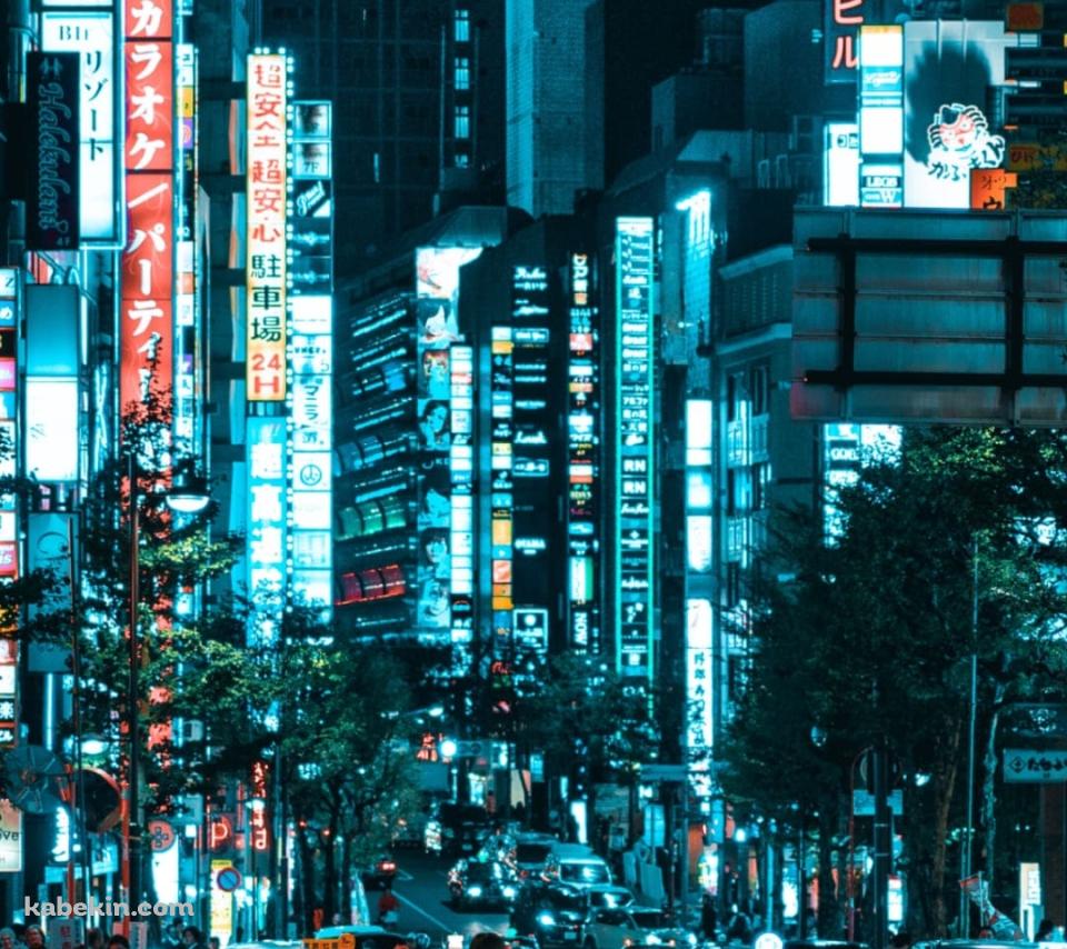新宿 夜の街並みのAndroidの壁紙(960px x 854px) スマホ用