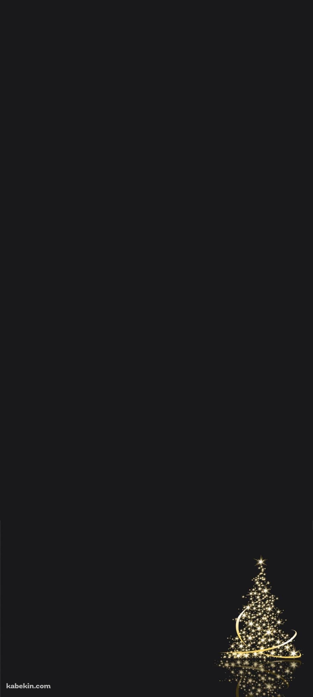 金色に光るクリスマスツリーのAndroidの壁紙(1080px x 2400px) スマホ用